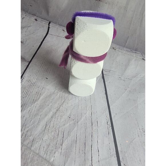 Wooden Handmade Snowman Purple Winter Tiered Tray Home Decor Shelf Sitter - Picture 4 of 5